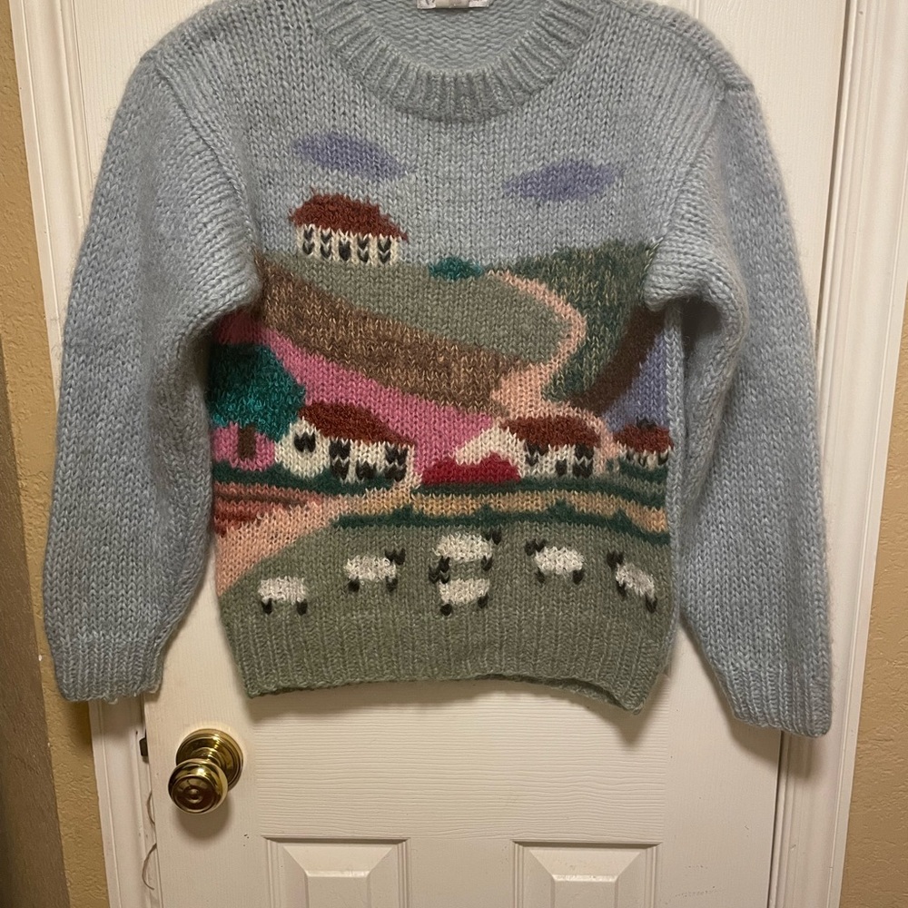 Susie Lee Style Vintage Interim Sweater 80’s 90’s Cottage-core Sheep Farm